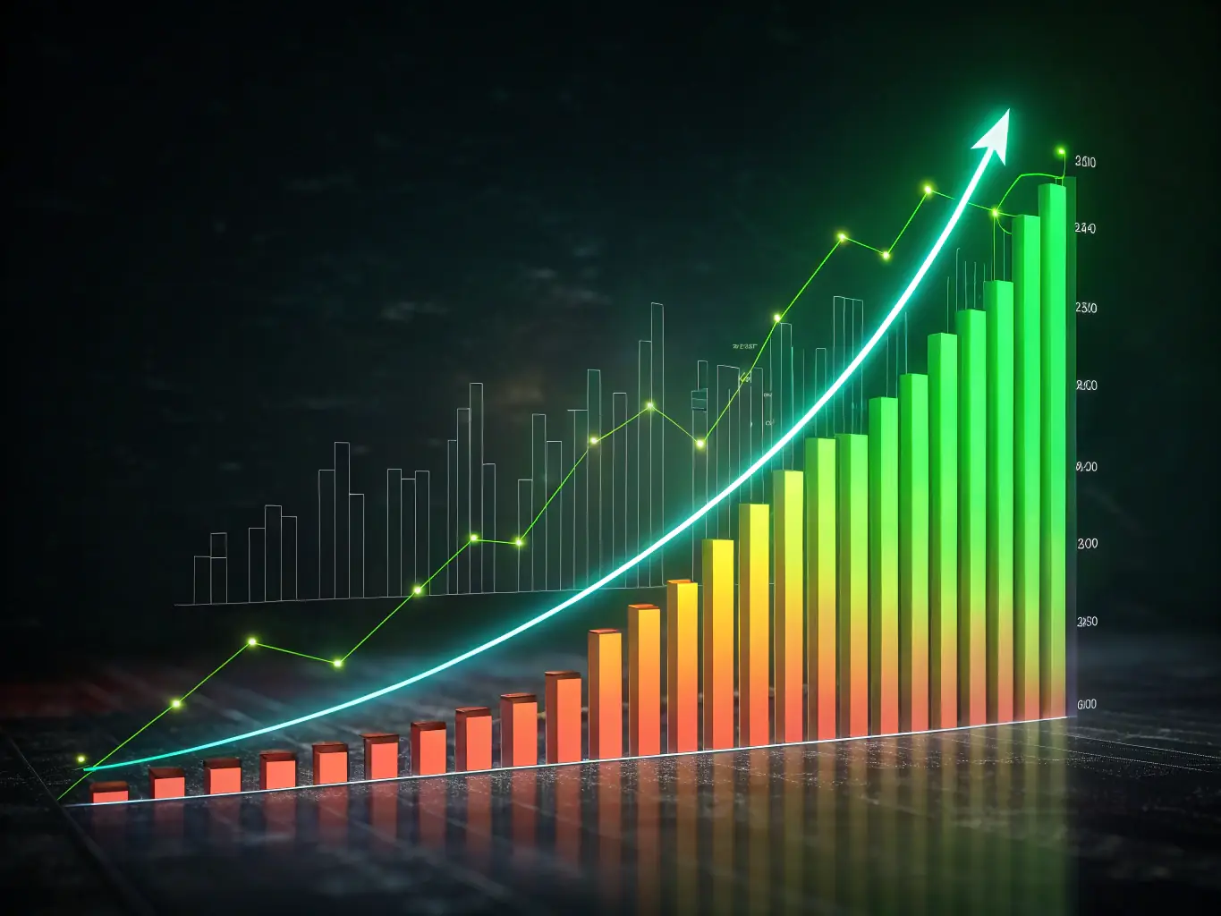 A graph showing upward trending SEO performance metrics, illustrating the effectiveness of Roy Tanaka's search engine optimization services.