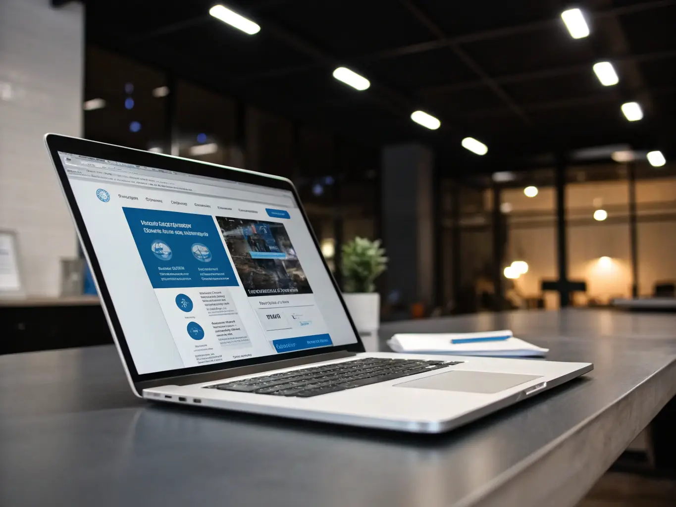 A modern laptop displaying a beautifully designed website on the screen, showcasing Roy Tanaka's website design and development services.